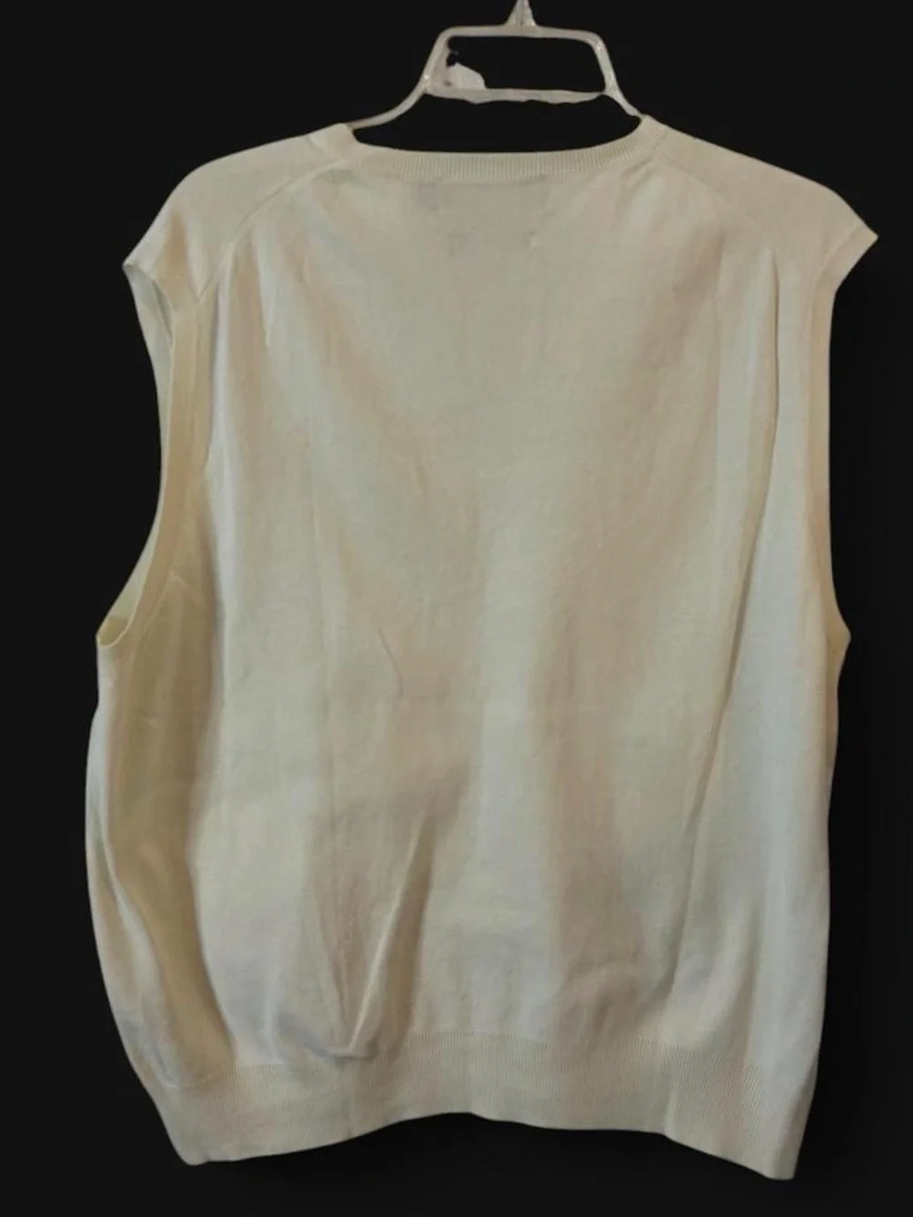 Ralph Lauren Men’s Cream V-Neck Sweater Vest 100% Pima Cotton